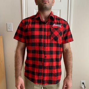 Budweiser Logo Short Sleeve Button Down